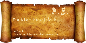 Merkler Euszták névjegykártya